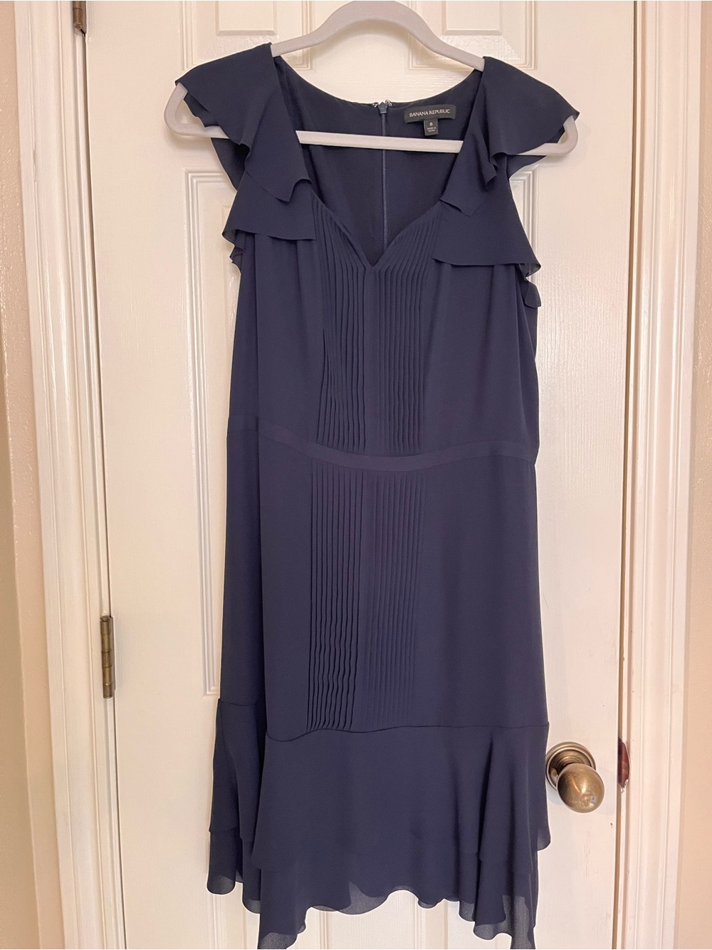 Banana Republic Navy Pleated Cocktail/Midi Dress